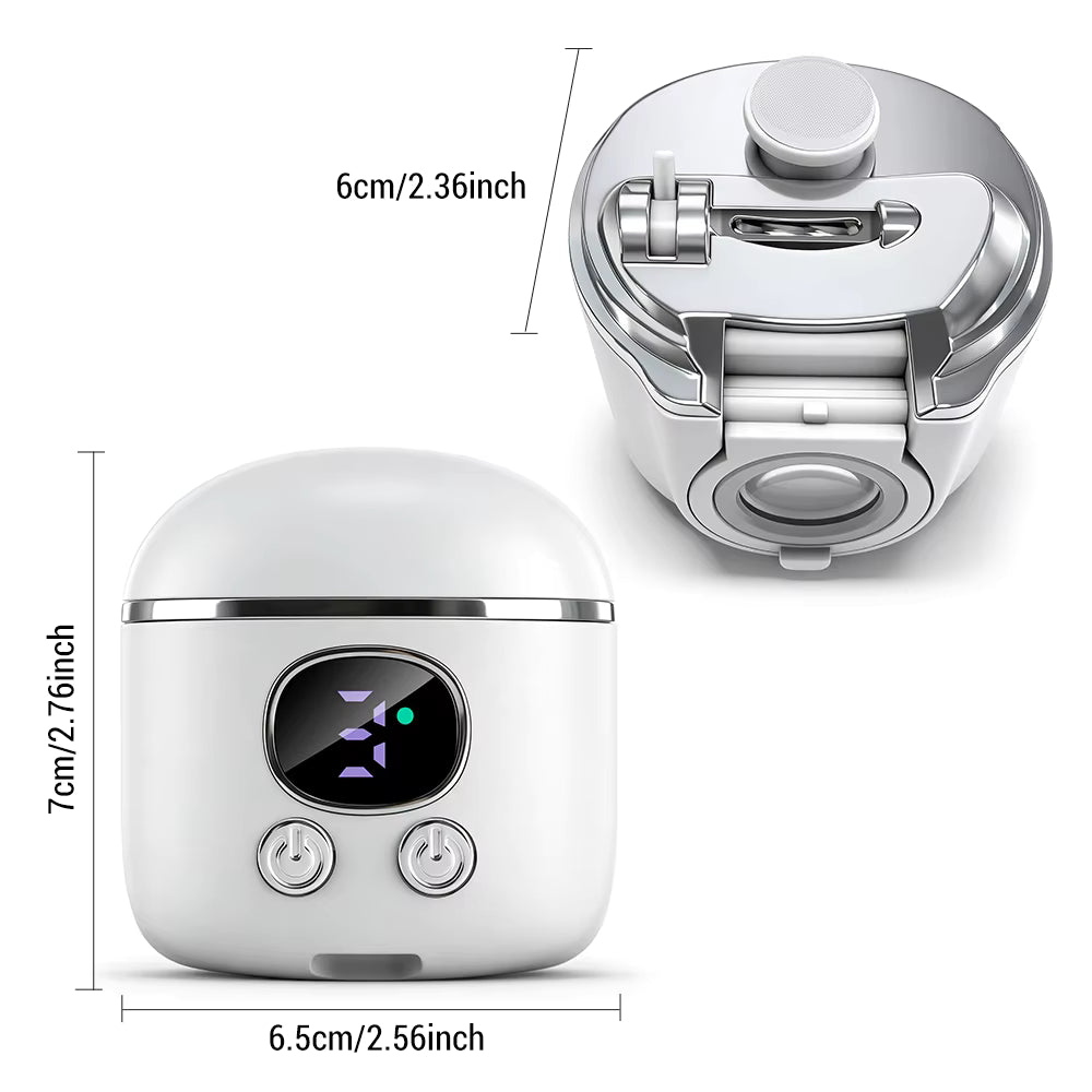 Electric Dual-Blade Nail Clipper with Magnifier & LED Light