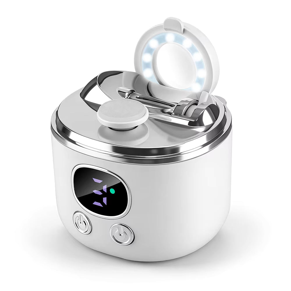 Electric Dual-Blade Nail Clipper with Magnifier & LED Light