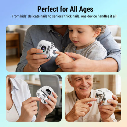 Electric Dual-Blade Nail Clipper with Magnifier & LED Light